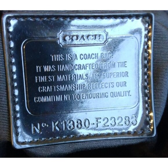 Coach Zebra Print Canvas Tote Purse K1380-F23283 Black and Tan - Picture 9 of 9